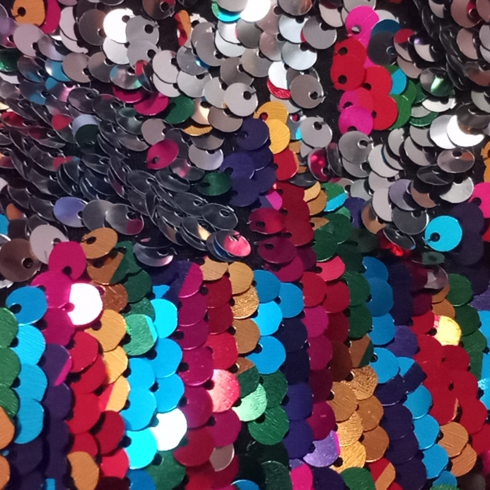 Multi-coloured sequin crop top - Picture 3 of 3